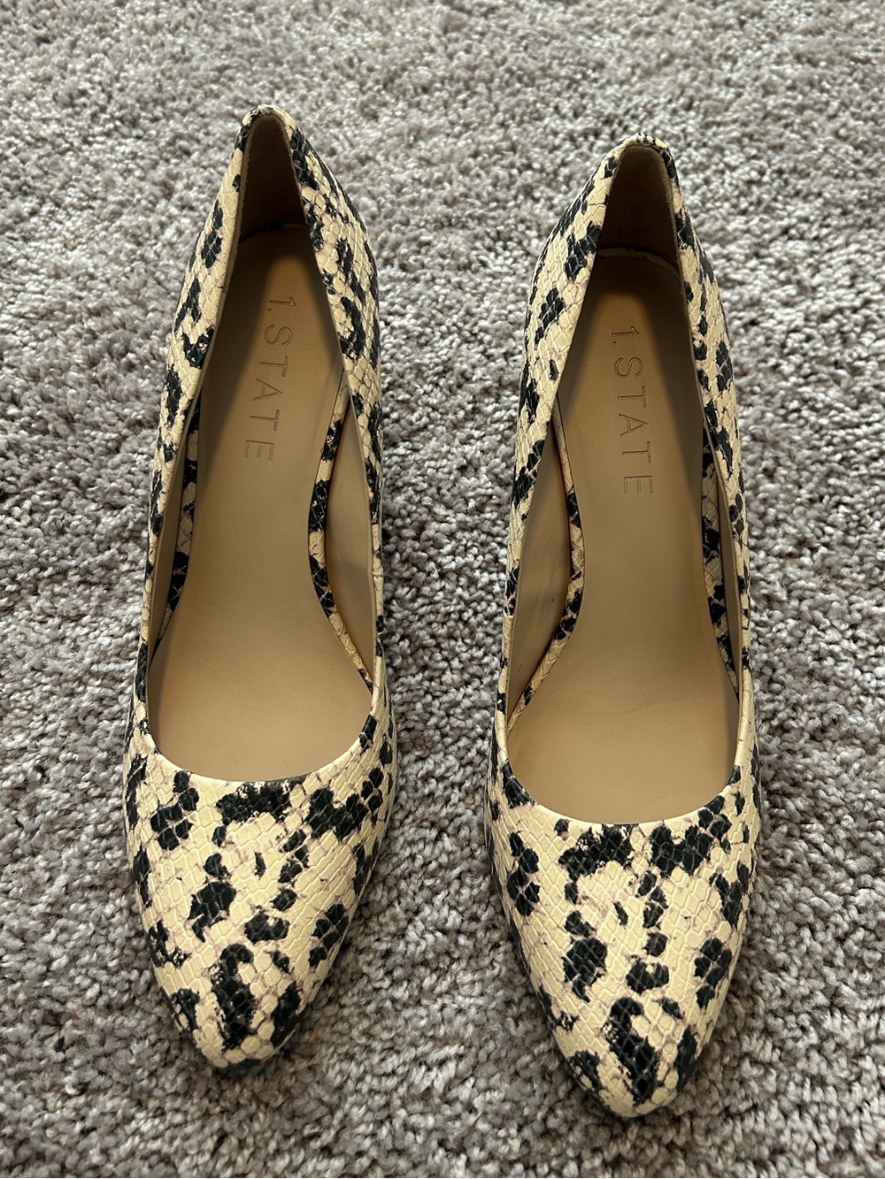 1 State Heels Pumps Snake Leather Anaconda Halee Size 9